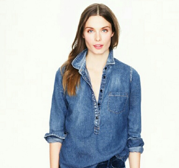 J Crew Classic Chambray Popover.