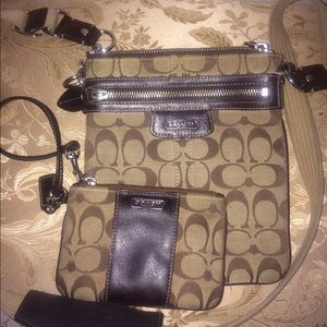 Authentic COACH crossbody and wristlet