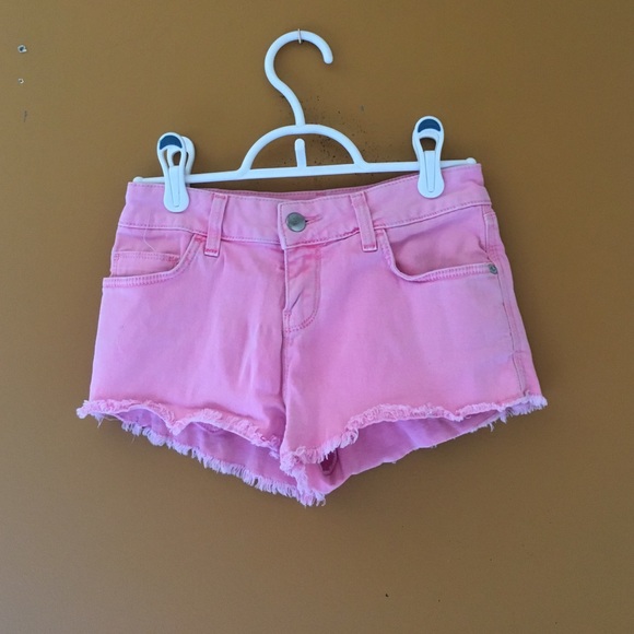 Hot pink cut off shorts from Topshop
