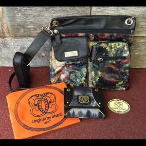 Sharif hand painted leather purse and wallet