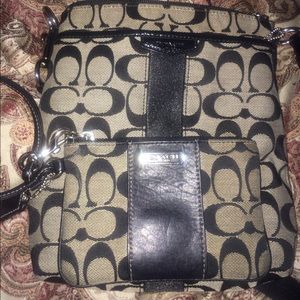 Authentic COACH crossbody and wristlet