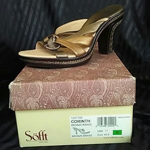 Brown and Gold Sofft Heels