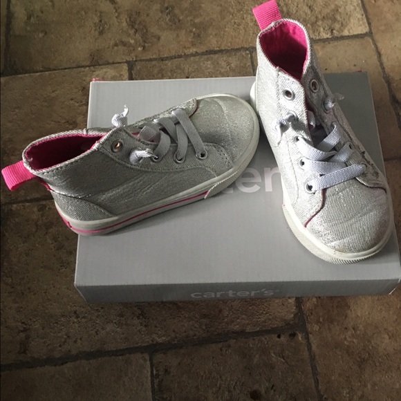 Charters sparkly silver and hot Pink sneakers