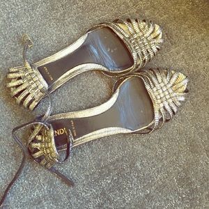 Elegant Gold Fendi sandals