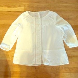 Lauren Conrad Peasant White Blouse