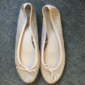 Zara crystal ballerina flats