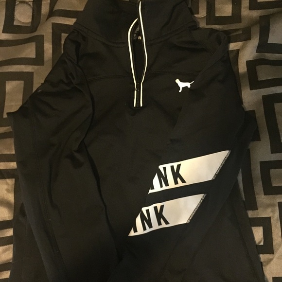 Black and white half zip