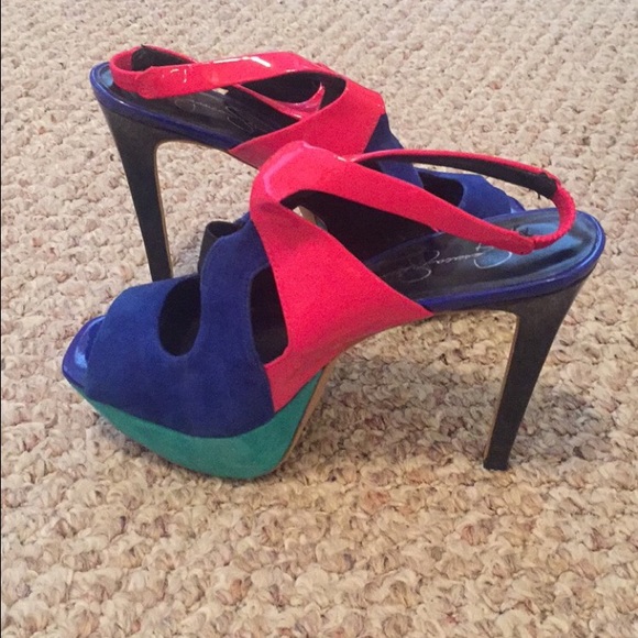 Pink, blue & real Jessica Simpson heels! Size 8!