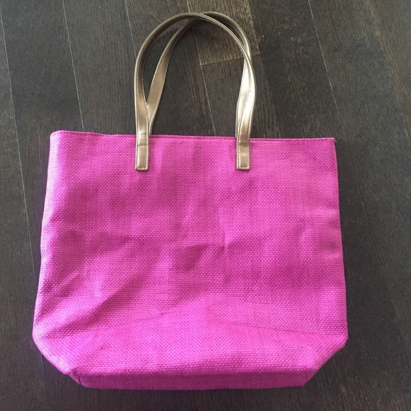 NWOT purple straw tote bag