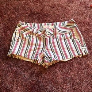 Candie's Striped Short Shorts