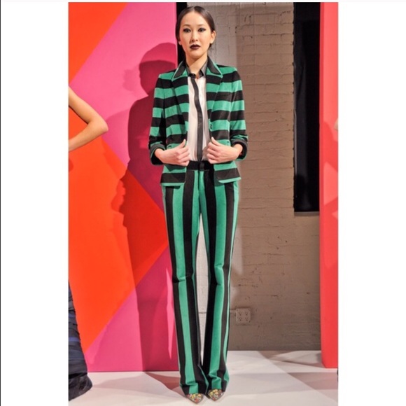 ALICE+OLIVIA - Striped Velvet Flared Pants - sz 8