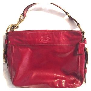 Coach red leather handbag