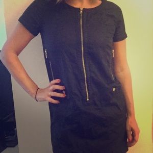Black French Connection Zip Front Dress