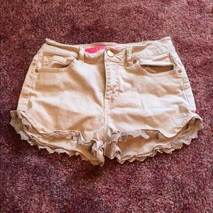Pale Pink denim shorts