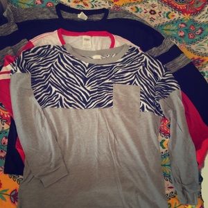 3 PINK Long Sleeve Tees