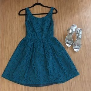 Delias Cutout Green Lace Dress