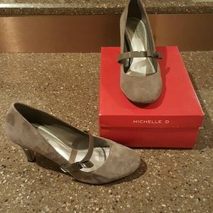 Grey 8.5 Suede Mary Jane heels