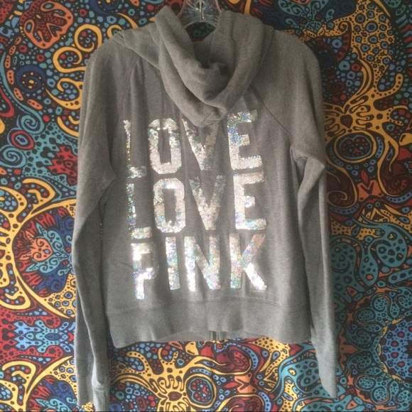 ⚜VS PINK zip-up hoodie, gray⚜