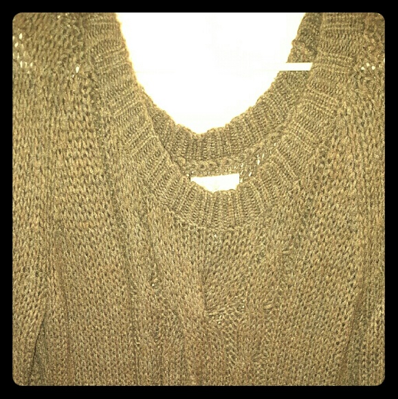 Olive green Aerie oversized scoop neck sweater