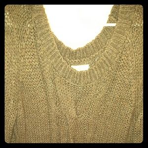 Olive green Aerie oversized scoop neck sweater