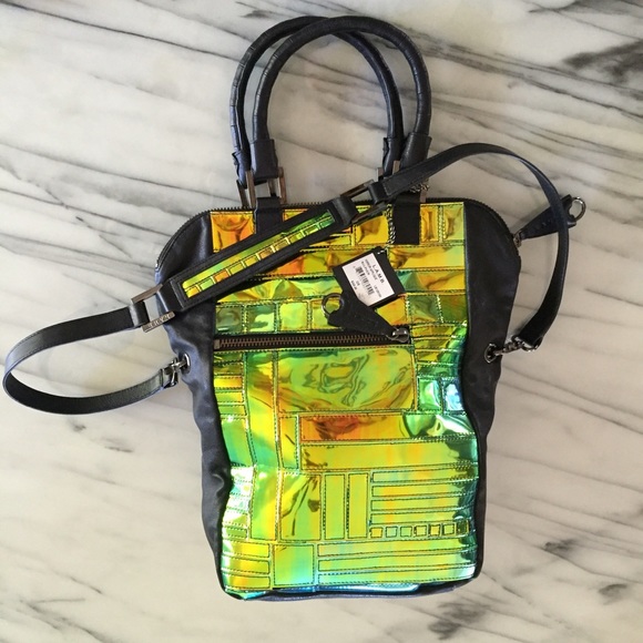 L.A.M.B - Holographic and Black Leather Crossbody