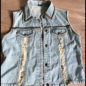 Denim Studs BrazilRoxx Vest S/M One of a Kind😘