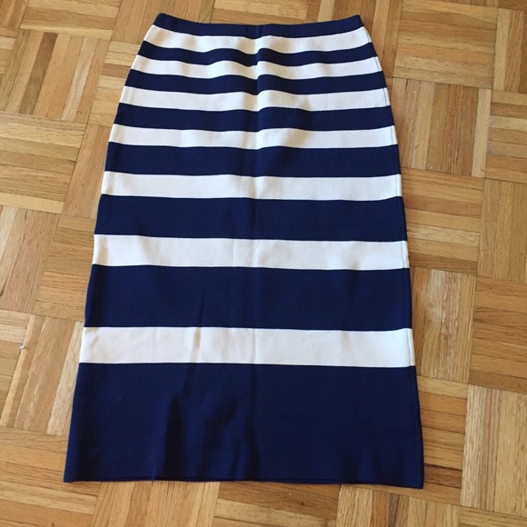 J Crew Collection striped midi skirt