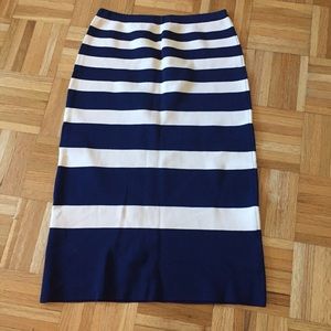 J Crew Collection striped midi skirt