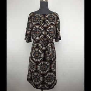 Tory Burch Black, Brown, and White Spotted Dress