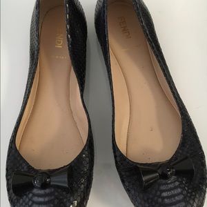 Fendi Python ballet flats