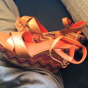 Colorful high wedges