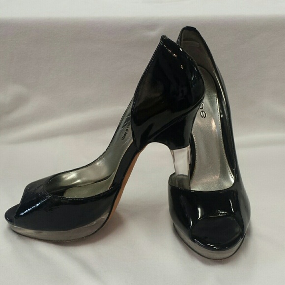 Bebe black platforms clear heels - Picture 4 of 4