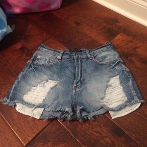 Love culture high waisted jean shorts