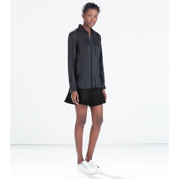 ZARA - Hidden Placket Cotton Shirt