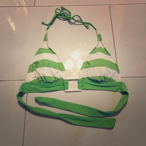 Striped bathing suit top