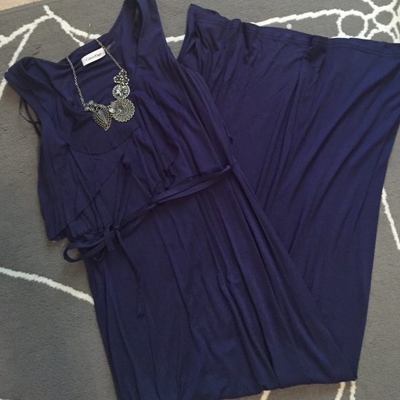 NWOT Calvin Klein blue maxi dress 6