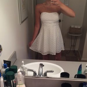 beautiful lace overlay white Dry Goods dress