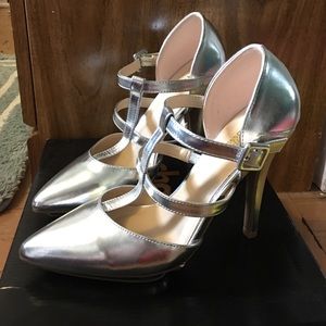 Silver high heels
