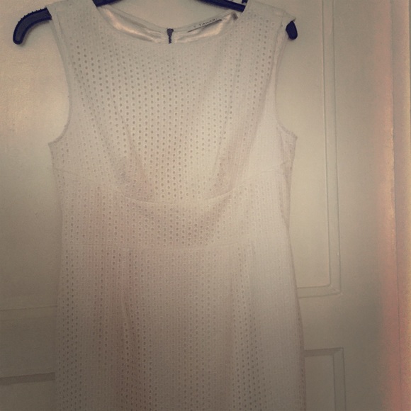 Tahari white eyelet dress