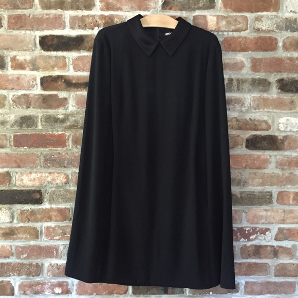 DKNY - Collared Cape Dress with Slip Dress