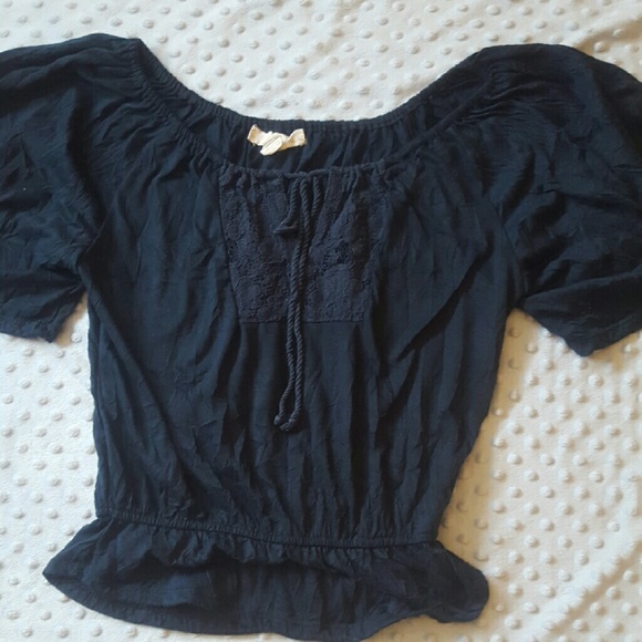 Navy blue crop top.