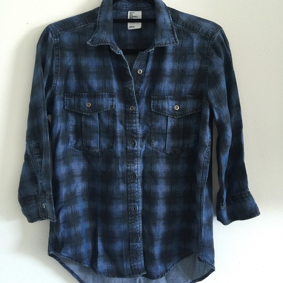 NWOT H&M denim plaid shirt