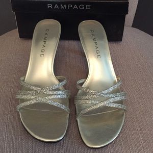 Rampage Gold Glitter Low Heels