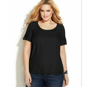 INC International Concepts Plus Size Woven-Front T