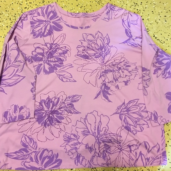 Purple top with sparkly flowers
