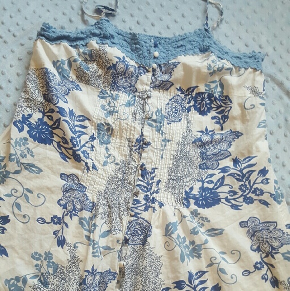 Button down spaghetti straps dress.