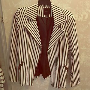 Black and White Striped Blazer