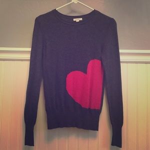 Carlson Charcoal Sweater w/ Heart Detail