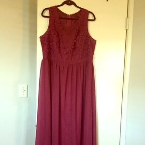 Modcloth Burgundy Maxi Dress