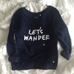 Navy "Let's Wander"  Kendal and Kylie sweatshirt